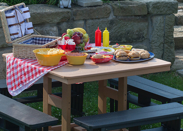 Picnic set up on table