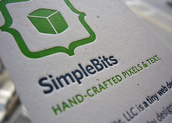 Business card for web design company called SimpleBits