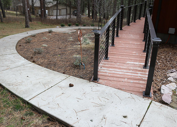 Sidewalk with a ramp into a building