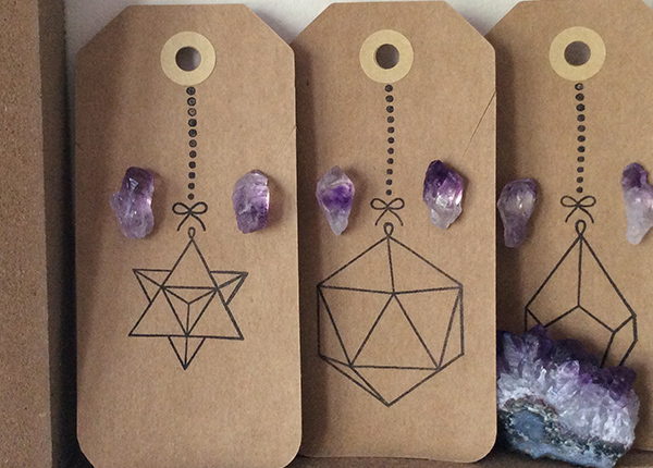 Purple quartz earrings