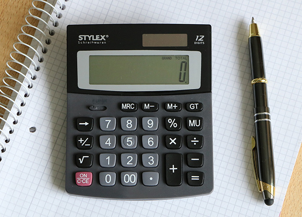 Calculator on graph paper
