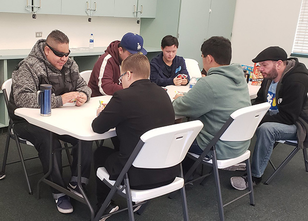 Group of people playing a game