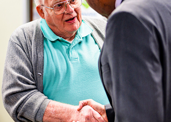 Two people shaking hands