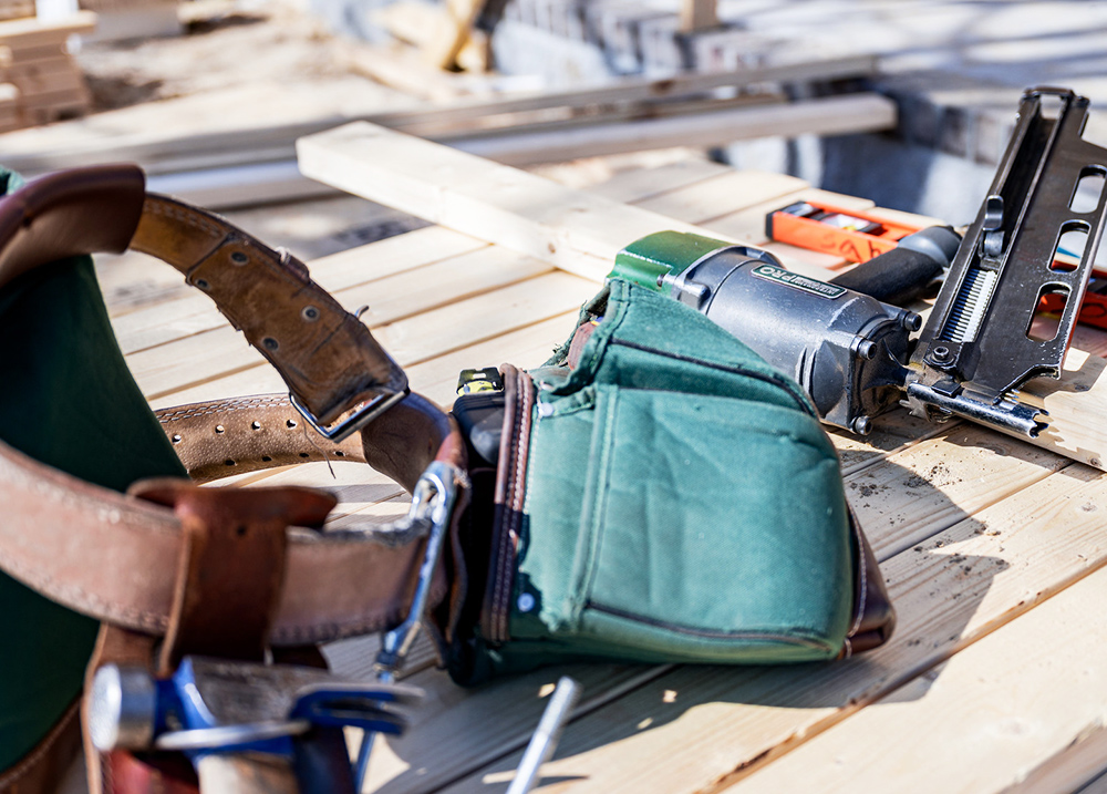 Tool belt on a table