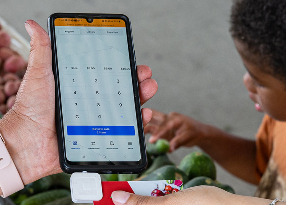 Point of sale system connected to a phone