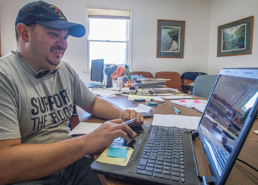 Man working on a laptop