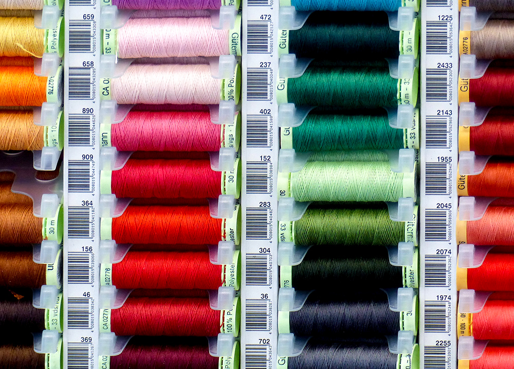 Colorful spools of thread