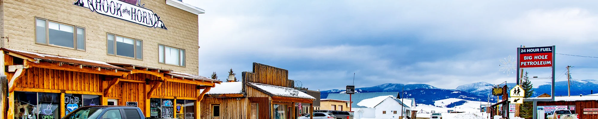 Rural town in the winter