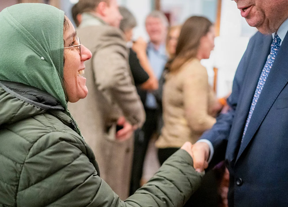Two people shaking hands