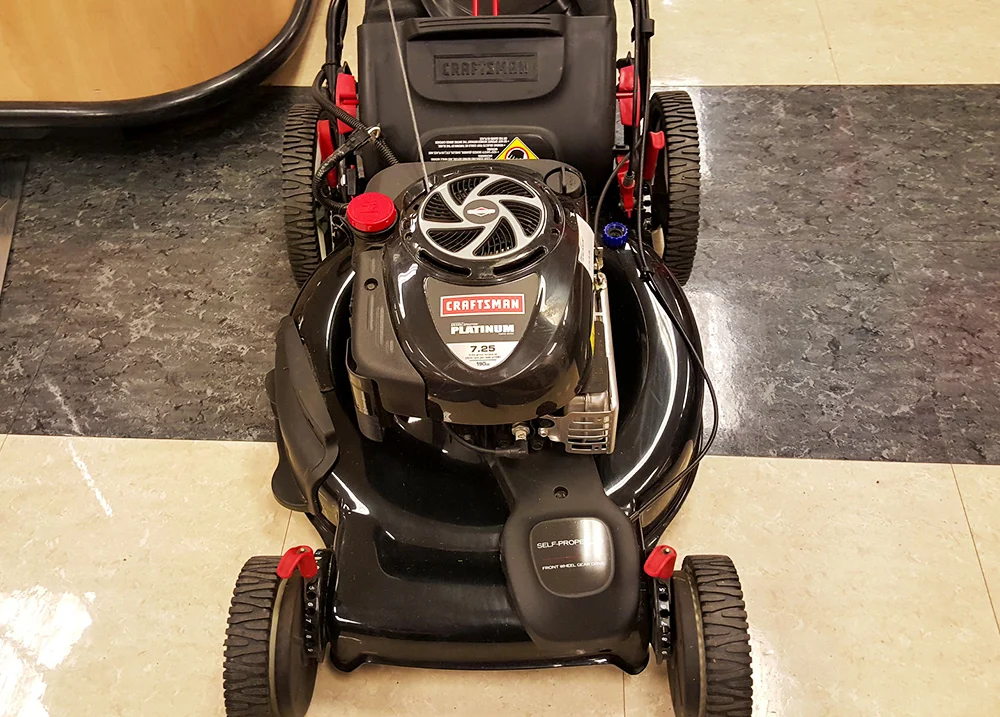 New push lawn mower in a store