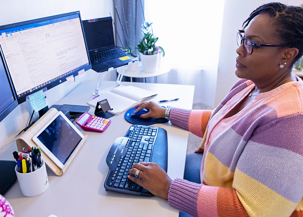Woman working at desk