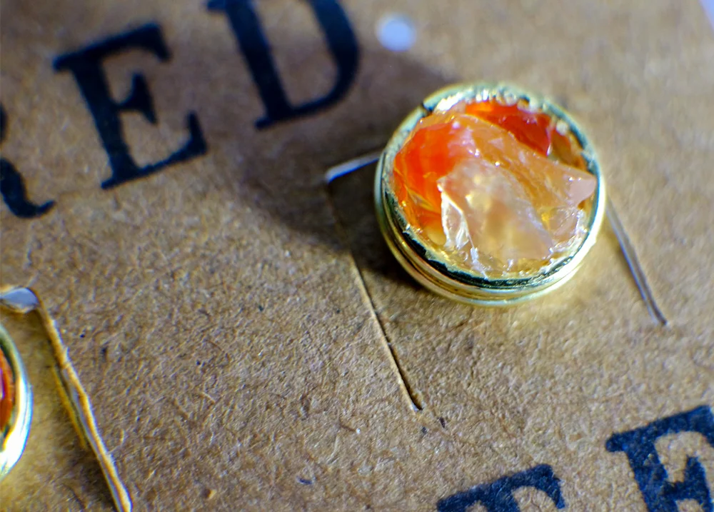 Orange crystal earrings