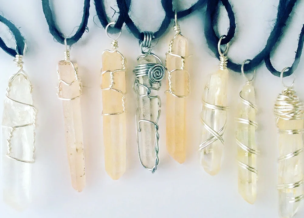 Crystal pendant necklaces